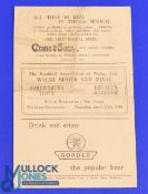 1948 Welsh Senior Cup Final at Wrexham, Shrewsbury Town v Lovell's Athletic, 4 pager, 22 April 1948;