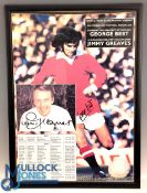 George Best and Jimmy Greaves Signed Football Poster, a Terry and Freda Baker football evening