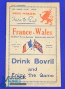 1931 Wales v France Rugby Programme: Usual full edition from Swansea, VG for age