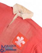 1930s Wales Schools International Rugby Jersey: Forsyth's made, scarlet jersey, stitched on square