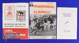 Llanelli in S Africa 1972 Rugby Programmes (3): Not often seen, the Scarlets' Centenary Tour, good