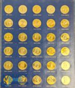 11970 England World Cup Coin Collection Franklin Mint - a solid bronze collection, in original