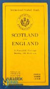 1929 Scotland v England Rugby Programme: Same traditional slim orange Scots issue from