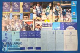 Selection of Wycombe Wanderers home programmes 1954/55 Pegasus (FAAC), 1957/58 Draconians (Welsh