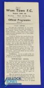 Scarce Non-League match programme 1948/49 Wem Town v Craven Arms, Shrewsbury and District League 2nd