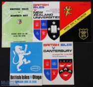 1966 British and I Lions Rugby Programmes (5): Issues v NZ Universities, Wellington, Otago,