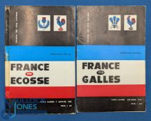 1961 France v Scotland and v Wales Rugby Programmes (2): First two of the eventual magazine style,