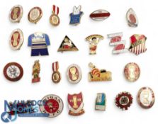 24x Wigan Rugby League metal and enamel Pin Badges, a good selection of more modern c1990 examples a