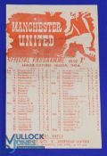 1945/46 Northern League Manchester Utd v Newcastle Utd match programme single sheet 22 April 1946;