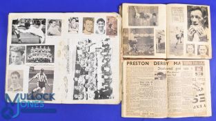 Collection of football scrapbooks mid 1950s to early 1960s (3) to include a large scrapbook (1)