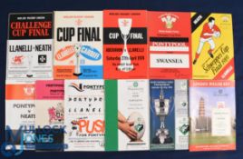 WRU Cup etc Rugby Programmes (13): WRU Finals: 72, 73, 74, 83 and 89; Semi: Pontypool v Neath 88;