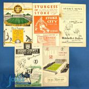 1951/52 season Manchester Utd away match programmes to include Aston Villa (mark, corner tear,