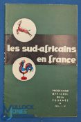 1961 France v S Africa Rugby Programme: The smart, crisp, typically French issue for the big clash