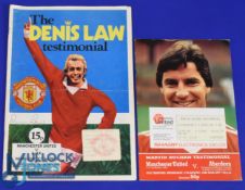 1973 Denis Law testimonial match programme Manchester Utd v Ajax 3 October 1973 plus Match Ticket;
