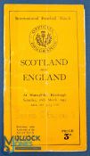 1935 Scotland v England Rugby Programme: Same traditional slim orange Scots issue from