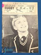 NZ 1970 at S Africa, Fourth Test, Ellis Park 12/9/70, Rugby Programme signed by Dawie de Villiers: