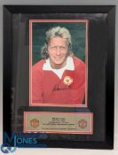 Dennis Law Manchester United Signed Colour Photograph, mounted and framed - size #39cm x 50cm