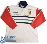 1997 British and I Lions white Official Training/Leisure Jersey Signed by Austin Healey and Ieuan