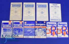 Selection of Rangers home match programmes 1952/53 Motherwell (SLC) (poor), 1961/62 Dundee, 1962/