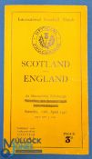 1946 Scotland v England Rugby Programme: 'Victory' International, delayed several months from