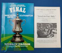 1976 FAC final Manchester Utd v Southampton 'Eve of the Final Rally' 18 pages plus official match