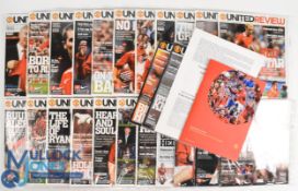 2004/2005 Manchester Utd complete league season home programmes (19) + match tickets (18-less