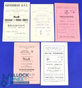 Selection of Gateshead programmes to include home 1952/53 Oldham Athletic (Div. 3(N) champions);