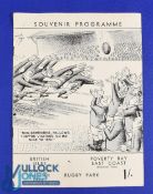 1959 British and I Lions v Poverty Bay/East Coast Rugby Programme: Scarcer than most, larger cartoon