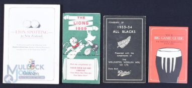 1959-2005 B Lions and All Blacks Itineraries etc (4): Small cards for the All Blacks of 1953-4,
