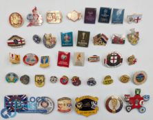 40x Football Badge Collection, to include various world badges, with noted England V N Ireland 2005,