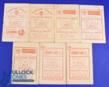 Selection of Accrington Stanley home match programmes to include 1955/56 Scunthorpe Utd, 1957/58