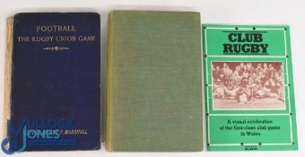 Rugby Book Trio (3): Rev F Marshall's must-have 1st ed 1892 work, Football, The RU Game, poss