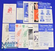 Shropshire area football match programmes to include 1952/53 Oswestry Town v Kidderminster