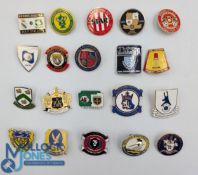 20 x Mainly British Non-League metal and enamel Football Badges, with teams of Telford, Ashington
