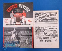 1956/57 Preston NE v Manchester Utd programme 20 August 1956 (good), Manchester Utd v Preston NE