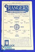 1948/49 Rangers v Celtic Div. A match programme 1st January 1949 at Ibrox; edge mark, slight crease,