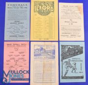 Selection of football programmes to include 1923/1924 Dulwich Hamlet v Northern Nomads single