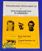 1972 New Zealand Tour: Wellington Invitation XI v Wolverhampton Wanderers match programme at The