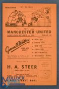 1959/60 Rhyl v Manchester Utd floodlight friendly 14 October 1959 at Belle Vue; salmon pink, black