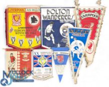 Vintage English League Football Pennants, to include Bolton Wanderers, Bolton Wanderers honours