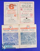 1951 England's Rugby Programmes (4): Home v France and Scotland, away v Wales and Ireland. Mostly