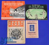 1948 FAC final Manchester Utd v Blackpool at Wembley souvenir match programme (by Ross) 4 pager;