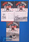1956/57 Manchester Utd home match programmes, tokens intact, v Sheffield Wednesday (no. 4),