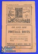 1929/1930 Middlesbrough v Sunderland reserve match programme at Ayresome Park, Middlesbrough 19