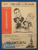 NZ 1970 at S Africa, Second Test, Newlands 8/8/70, Rugby Programme: 24pp Test issue with good
