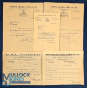 1934 and 1949 Bolton Wanderers and Everton Football Club signed trials letters, rejection letters