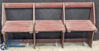 c1950 Wooden Football Stadium Seating - believed to be from Manchester United Old Trafford uncovered