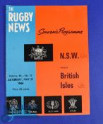 1966 British and I Lions v NSW Rugby Programme: A 6-6 draw at Sydney, lovely Rugby News edition with