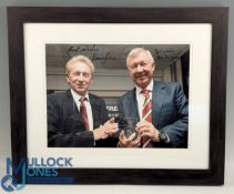 Manchester United Alex Ferguson and Dennis Law, auto-pen signed photograph, well framed size 48cm