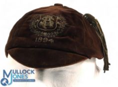 1894 Glasgow-Made Rugby Honours Cap: Monogrammed 'SFA' (early Scottish Football Association Cap?),